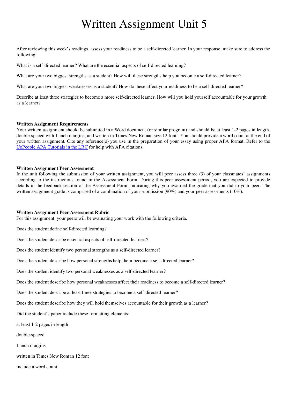 Preview image for University of the People UNIV1001 Online Education Strategies - Written Assignment Unit 5